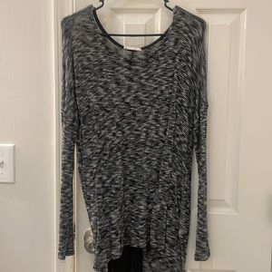 Lush black/grey long sleeve top with sheer black bacK